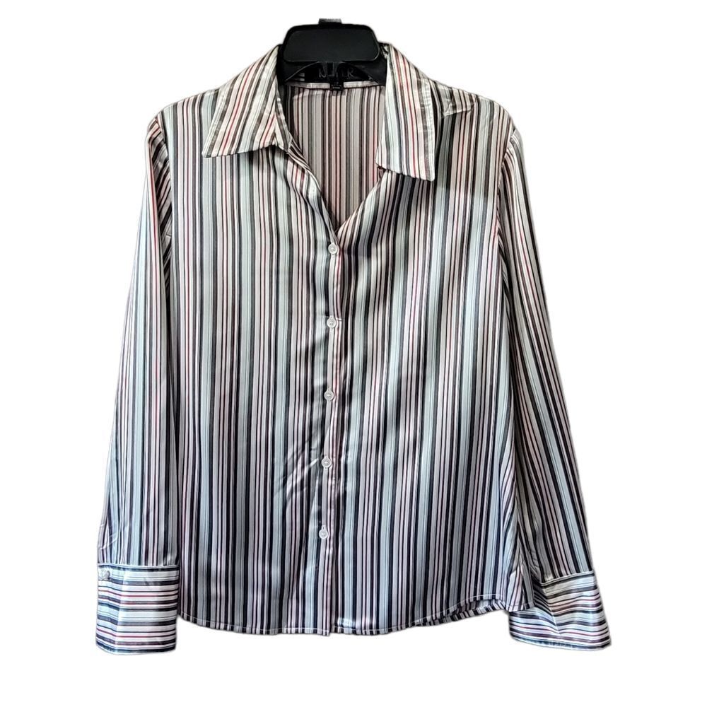 Kasper vertical stripe blouse